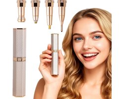 QTTVBTNA - Elektrische Harenverwijderaar - 4-in-1 - Voor Oogbrows, Neusharen, Gezicht en Lichaam - USB Oplaadbaar - Klein en Draagbaar