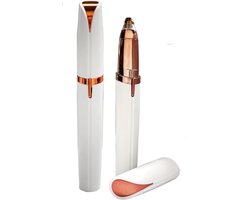 Wenkbrauw trimmer-wenkbrauw trimmer dames-wenkbrauw mesje-USB oplaadbare draagbare elektrische wenkbrauwtrimmer - Pijnloze precisie wenkbrauwtrimmer - Veilig wenkbrauwscheerapparaat, gezicht, lippen, onderhandse scheertool - Wit - 11x3x3cm