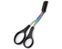 Wenkbrauwtrimmer – Roestvrijstaal – Gebogen precisiebladen voor wenkbrauwen en wimpers – 1 stuk – Zwart