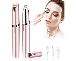 Ynkkvre - Gezichtsepileermachine - Elektrische wenkbrauwtrimmer - Zachte ontharingstool - Wenkbrauwontharingstool - Onderwegstrimmer - 1800 RPM pijnloze trimtechniek - USB-oplaadbaar met 1 uur gebruik - 360° draaikop voor volledige precisie