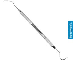 BeautyTools Tandsteenhaakje - Tandsteen- en Tandplak Verwijderaar (Scherp) - Extra Fijne Dubbelzijdige Sonde / Scaler - Holle Buis (17 cm) - (DT-0492)