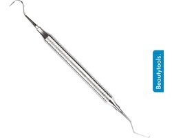BeautyTools Tandsteenhaakje - Tandsteen- en Tandplak Verwijderaar (Scherp) - Extra Fijne Dubbelzijdige Sonde / Scaler - Holle Buis (17.5 cm) - (DT-2434)