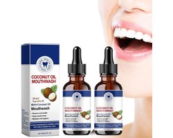 Biologische Kokosolie Mondspoeling Set voor Frisse Adem en Tandsteenverwijdering