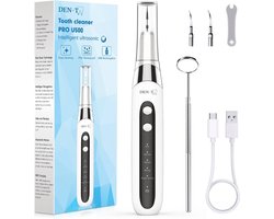 DEN-T PRO U500 - Elektrische Sonische Tandsteen Verwijderaar - Tandplak verwijderen - Mondverzorging - Witte tanden - Wit
