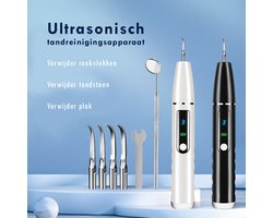 Elektrische Tandsteen Verwijderaar – Ultrasone Tandenreiniger | 3 Standen & 4 Opzetstukken | Verwijdert Tandplak, Tandsteen & Gele Vlekken | Tanden Polijsten | Tandarts Thuisset voor Witte Gezonde Tanden