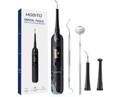 Modito Tandsteen Verwijderaar - 5 Standen - Inclusief Tandarts Set - Met 3 Opzetstukken - Elektrisch - Tandplak