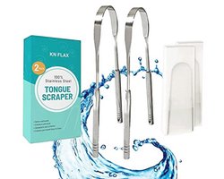 Tongschraper Set van 2 - Vermindert Slechte Adem en Verbetert Mondverzorging - 100% BPA-vrij en Metalen Tongreiniger voor Volwassenen en Kinderen