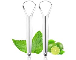 Tongschrapers RVS Set van 2 - Effectieve Mondreinigers voor Frisse Adem en Gezonde Mondhygiëne