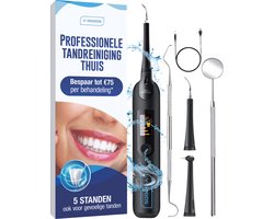 V-Goods Professionele Tandsteen Verwijderaar - 5 Standen - Inclusief Tandarts Set - Met 3 Opzetstukken - Tandplak