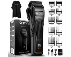 arash® Professionele Draadloze Tondeuse – Haar- en Baardtrimmer voor Mannen - Tondeuse Mannen – Tondeuse Hoofdhaar - Tondeuse Cheveux – Hair Clipper – Haartondeuse – 10 Opzetstukken - Kapperscape - Luxe opbergzak