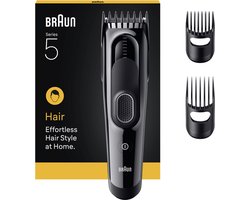 Braun Haartrimmer Tondeuse Series 5 HC5530 + 3 Tools - Levenslang Scherp Scheerblad - 17 Lengtes - Zwart