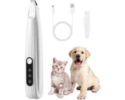 Dierentrimmer Draadloos - Honden- en katten trimmer - Type-C Draadloos & Oplaadbaar- Stil (35dB) - LED verlichting - Keramische Messen- Voor Honden & Katten - Incl. 2 Opzetstukken