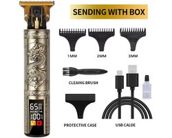 Draadloze tondeuse in retrostijl, draagbare USB-snellaadbare tondeuse, elektrisch scheerapparaat, professionele kapper.