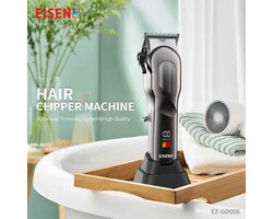 EISENZ Professionele Tondeuse – LED Display – 2000mAh – 5 Knipstanden – Incl. Opzetkammen – Draadloos – EZ-GD006
