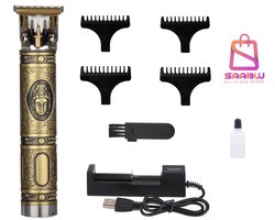 Elektrische Haar- en Baardtrimmer – Oplaadbaar – RVS Precisiekop – 4 Opzetkammen (1–4 mm) – Inclusief Accessoires – Goud – baardtrimmer mannen – baardtrimmer – trimmer mannen – 35109