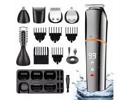 Elektrische tondeuse, baardtrimmer, precisietrimmer, IPX6 waterdichte 6-in-1 trimmer- en scheerset voor heren