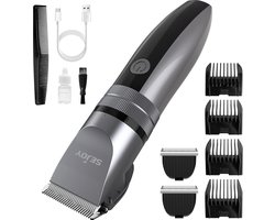 Eszenzics™ Professionele Tondeuse - Kapper - Trimmer Mannen - Snel Oplaadbaar - Hoog vermogen - 5 standen - RVS messen - 4 Opzetstukken -Hoofdhaar - Baard