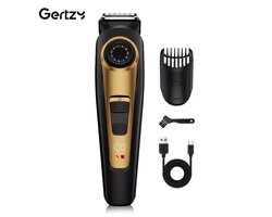 Gertzy Clipper - Digitale Tondeuse - Ingebouwde 20standen 0,5mm tot 10mm - Usb Oplaadbare Scheerapparaat voor Gezichtshaar, Hoofdhaar en Lichaamshaar - Perfecte Lichaamshaar Verzorging - Digitale Batterij Indicator - Unisex - Kleur: Goud