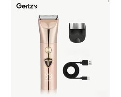 Gertzy Tondeuse - Digitale Clipper - 3 Ingebouwde modi's/standen - Verchroomd Metaal Behuizing - Usb Oplaadbare Trimmer voor Gezichtshaar, Hoofdhaar en Lichaamshaar - Batterij Indicator - Perfecte Lichaamshaar Verzorging - Kleur: Roze Rose