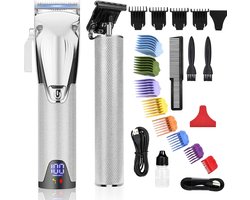 Haartrimmer voor Mannen - Professionele Draadloze Tondeuse met Roestvrijstalen Mes - Oplaadbaar en Duurzaam - Verstelbare Snijlengtes - Compact Design - Geschikt voor Kinderen en Gezinnen