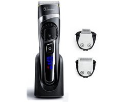 HATTEKER 3-in-1 Tondeuse – Professionele Haarknipper, Baardtrimmer en Precisietrimmer – LED Display