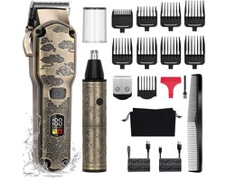 Hatteker Professionele Tondeuse voor Heren – Baardtrimmer & Neustrimmer 2-in-1 – Precisietrimmer – Waterdicht – USB Oplaadbaar – Multifunctioneel Tonduese