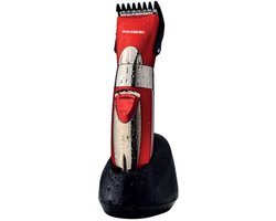 Hausberg HB-64RS Oplaadbare Haar- & Baardtondeuse 3 W | 220-240 V Adapter – Rood Met Verstelbare Snijlengte & Afneembare Kop