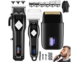 HAUSS SPOLE Baardtrimmer Mannen Set Van 3 - Verzorging Voor Mannen-Trimmer voor Baard en Lichaam - 180 min draadloos gebruik - Trimmer voor Hoofd & Baard - Haartrimmer mannen - Waterdicht - Zwart