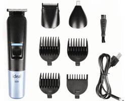 IDEAL Draadloze Tondeuse Mannen Oplaadbaar - Draadloos Trimmer - Haartrimmer - Baardtrimmer Mannen - USB Oplaadbaar - Ruis Onderdrukking - Stainless Steel - Cadeau -Zwart