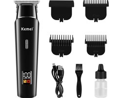 KEMEI - Draadloze Tondeuse - Geschikt voor Kappers - USB Oplaadbare Draadloze tondeuse - Inclusief FuturiQ oplaadkabel - KM-1113 - Zwart