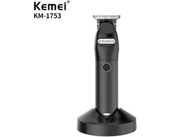 Kemei Km 1753 Elektrische Professionele Tondeuse Usb Snel Opladen Mannen Haar Trimmer Met Oplaadbasis Haar Snijmachine