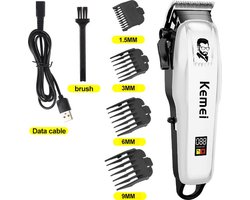 Kemei-KM-1990 Professional Oplaadbaar Haar En Baard Trimmer - Zwart