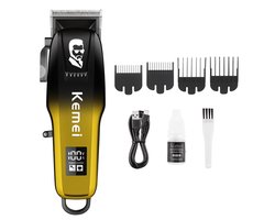 Kemei KM-709A Professionele Draadloze Tondeuse – Oplaadbaar – LED Display – 2000mAh – 4 Opzetkammen