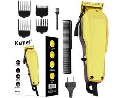 Kemei KM-768 Professionele Tondeuse – Krachtige 12W Haartrimmer – Instelbare Messen & 4 Opzetkammen – Voor Mannen & Thuisgebruik