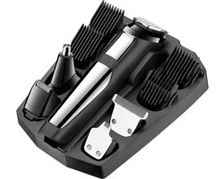 Kemei - KM-8601 - Tondeuse 5 In 1 Set - Usb Oplaadbare - Baard Trimmer - Scheerapparaat - Hair Carving - Neus trimmer - Incl. FuturiQ oplaadkabel - Zilver/Zwart