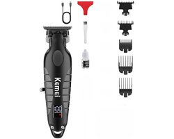 KEMEI Professionele Haartrimmer en Tondeuseset voor Mannen, Draadloze Kappersset, USB Oplaadbare Zero Gapped T-Blade Haar-/Baardtrimmer, KM-2290