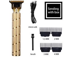 Luxe Trimmer - Tondeuse - Ontharen - Inclusief 4 Opzetstukken- Baardtrimmer en Haartrimmer Mannen - Usb Oplaadbaar - Goud - Zilver - Zwart -