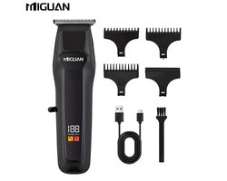 MIGUAN Tondeuse - Digitale Trimmer - Usb Oplaadbare Scheerapparaat voor Gezichtshaar, Hoofdhaar en Lichaamshaar - Batterij Indicator - Perfecte Lichaamshaar Verzorging voor Dames en Heren - Kleur: Zwart