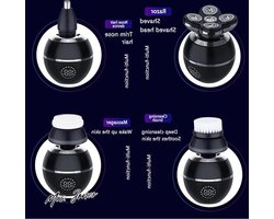 Mrs. Jones Mannen Grooming Kit Wet&Dry Waterdicht Oplaadbaar 5D Hoofd Scheerapparaat voor Kale Mannen .