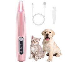 Pet Trimmer 5-in-1 - Stille Huisdieren Trimmer voor Katten en Honden - Elektrische Haar- en Nagelknipper Set met LED Verlichting - Laag Geluid (35dB) & Veilig - Incl. Oplaadkabel & Accessoires