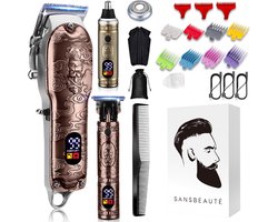 Professionele Draadloze 4-in-1 Tondeuse - Sansbeauté - Tondeuse Mannen Hoofdhaar - Cheveux Haar - Haartrimmer - Kapper Haar Machine - Haartondeuse - Trimmer Baard - Barber Hair Clipper - Kapper Buddha Trimmer - Barber Set - Kappersset