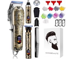 Professionele Draadloze 4-in-1 Tondeuse - Sansbeauté - Tondeuse Mannen Hoofdhaar - Cheveux Haar - Haartrimmer - Kapper Haar Machine - Haartondeuse - Trimmer Baard - Barber Hair Clipper - Kapper Buddha Trimmer - Kappersset