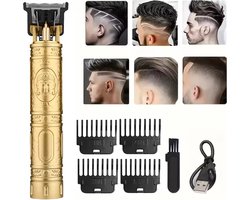 Professionele Draadloze T-blade Tondeuse Trimmer -Klassieke Baardtrimmer - Tondeuse Mannen Hoofdhaar - Cheveux Haar - Haartrimmer - Kapper Haar Machine - Haartondeuse - Barber Hair Clipper - Kappersset Goudkleurig
