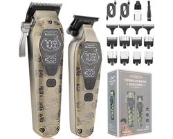 STILVORA Tondeuses – Haartrimmer Set Met Trimmen Tondeuse Voor Thuis, LED Batterij Indicator En Type-C Opladen – Professionele Haarkliefset – ABS – Brons