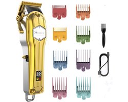 Surker Professionele Heren Tondeuse en Baardtrimmer – Draadloos LCD Display – Goud
