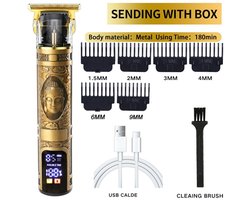 T9 Haartrimmer, waterdicht, elektrisch, LCD-scherm, scheerapparaat voor heren