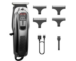 Tondeuse - Haartrimmer - Tondeuse mannen - Professionele Draadloze Tondeuse - Professionele Haar Baardtrimmer - Zero Gapped Trimmer - Grijs - Barber Hair Clipper - Perfect voor Feestdecoratie - Kerstcadeaus - Kerst