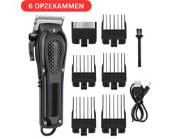 Tondeuse Mannen Hoofdhaar - Baardtrimmer Mannen - Hoofd & Baard - USB Oplader - Kappersset - 6 Opzetstukken