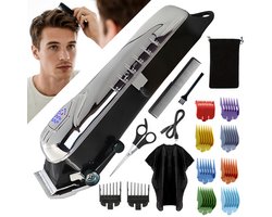Tondeuse Mannen - Trimmer voor Hoofd & Baard - Tondeuse Mannen Hoofdhaar - Haartrimmer Mannen - Kapper Haar Machine - Trimmer - Zilver