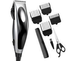 Tondeuse voor heren Met 1,7 m lang snoer, 4 standen (1 tot 1,9 mm), 4 opzetkammen, voor taps toelopen en textuur aanbrengen